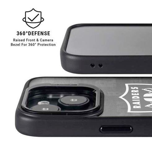 NFL Las Vegas Raiders Black & White iPhone 15 Kickstand Case